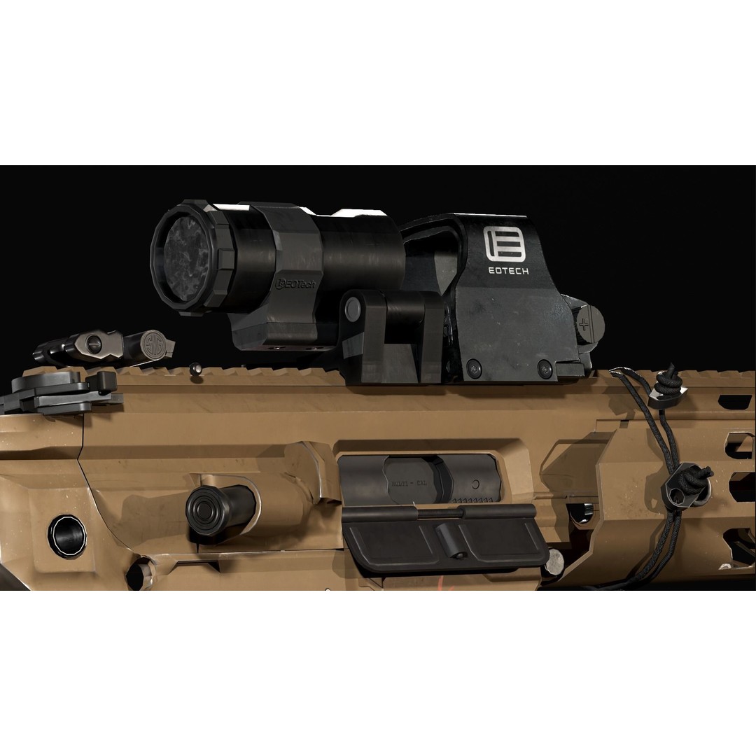 Sig Sauer MCX Virtus 3D Model – Low Poly Game Ready Gun, FBX - View 7