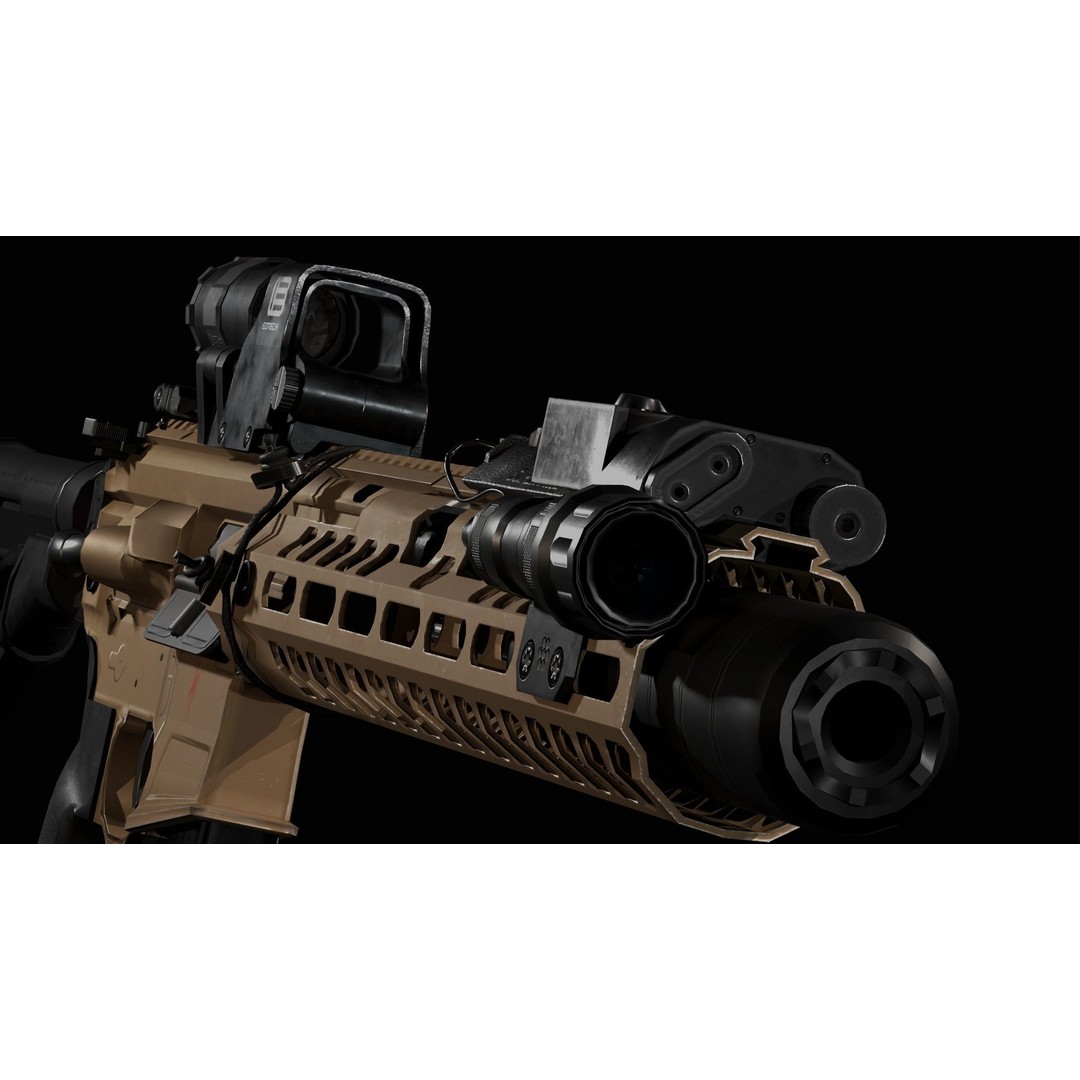Sig Sauer MCX Virtus 3D Model – Low Poly Game Ready Gun, FBX - View 8