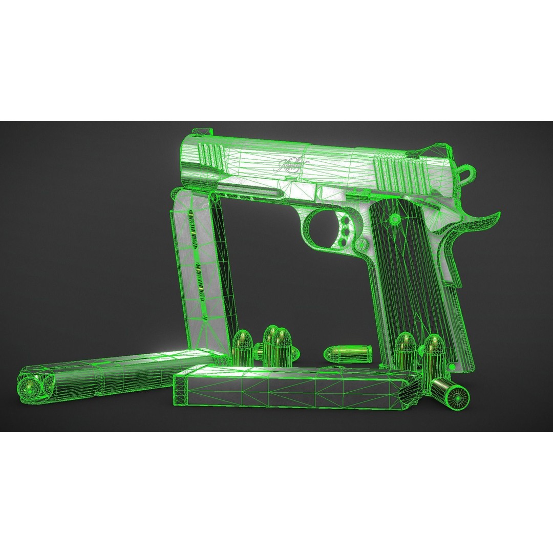 Kimber TLE/RL II 1911 3D Model – Low Poly Game Asset, FBX, PBR