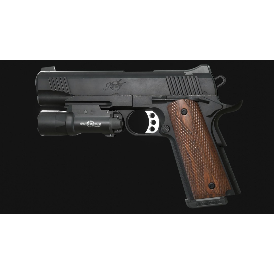 Kimber TLE/RL II 1911 3D Model – Low Poly Game Asset, FBX, PBR - View 10