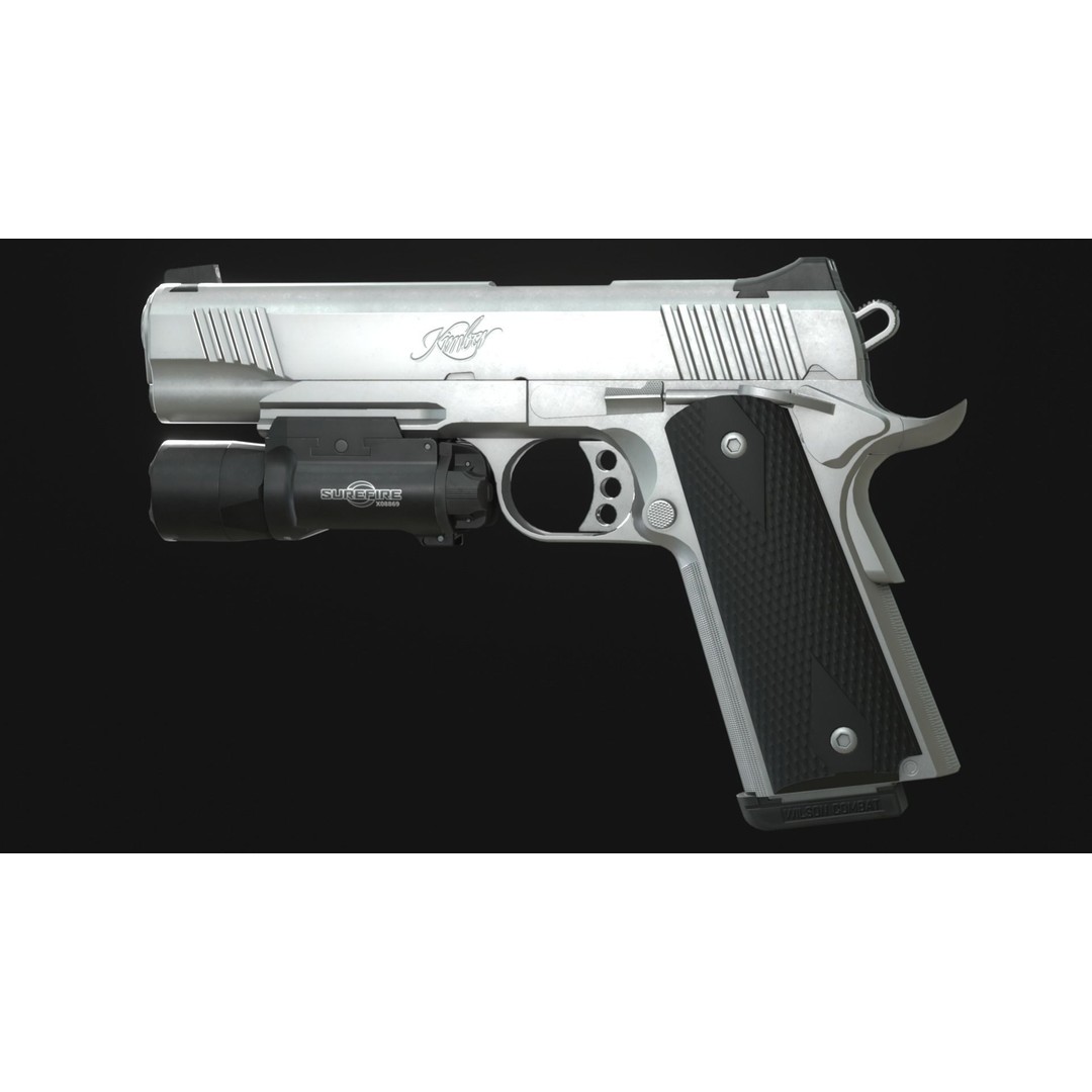 Kimber TLE/RL II 1911 3D Model – Low Poly Game Asset, FBX, PBR - View 11