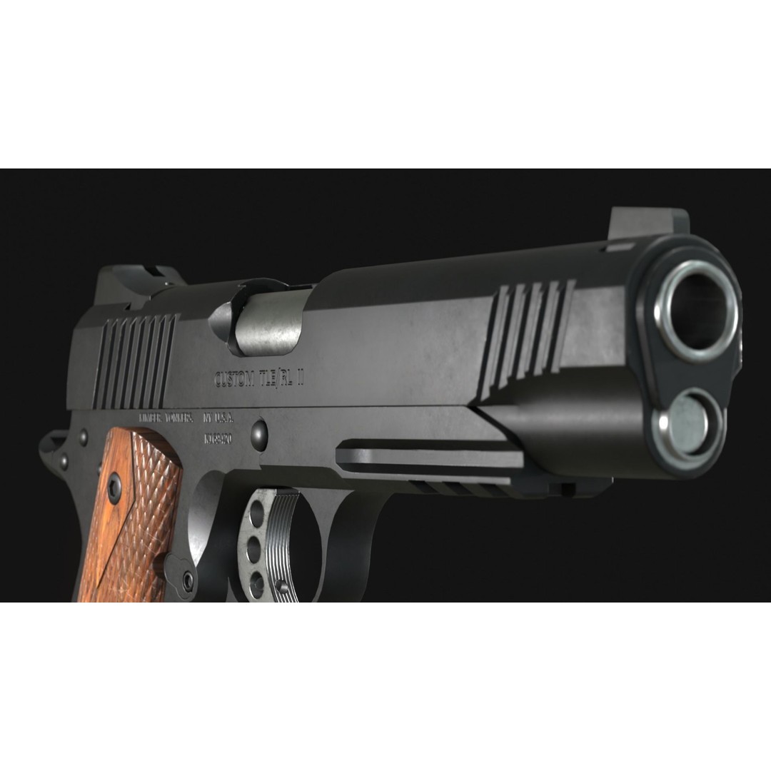 Kimber TLE/RL II 1911 3D Model – Low Poly Game Asset, FBX, PBR - View 13