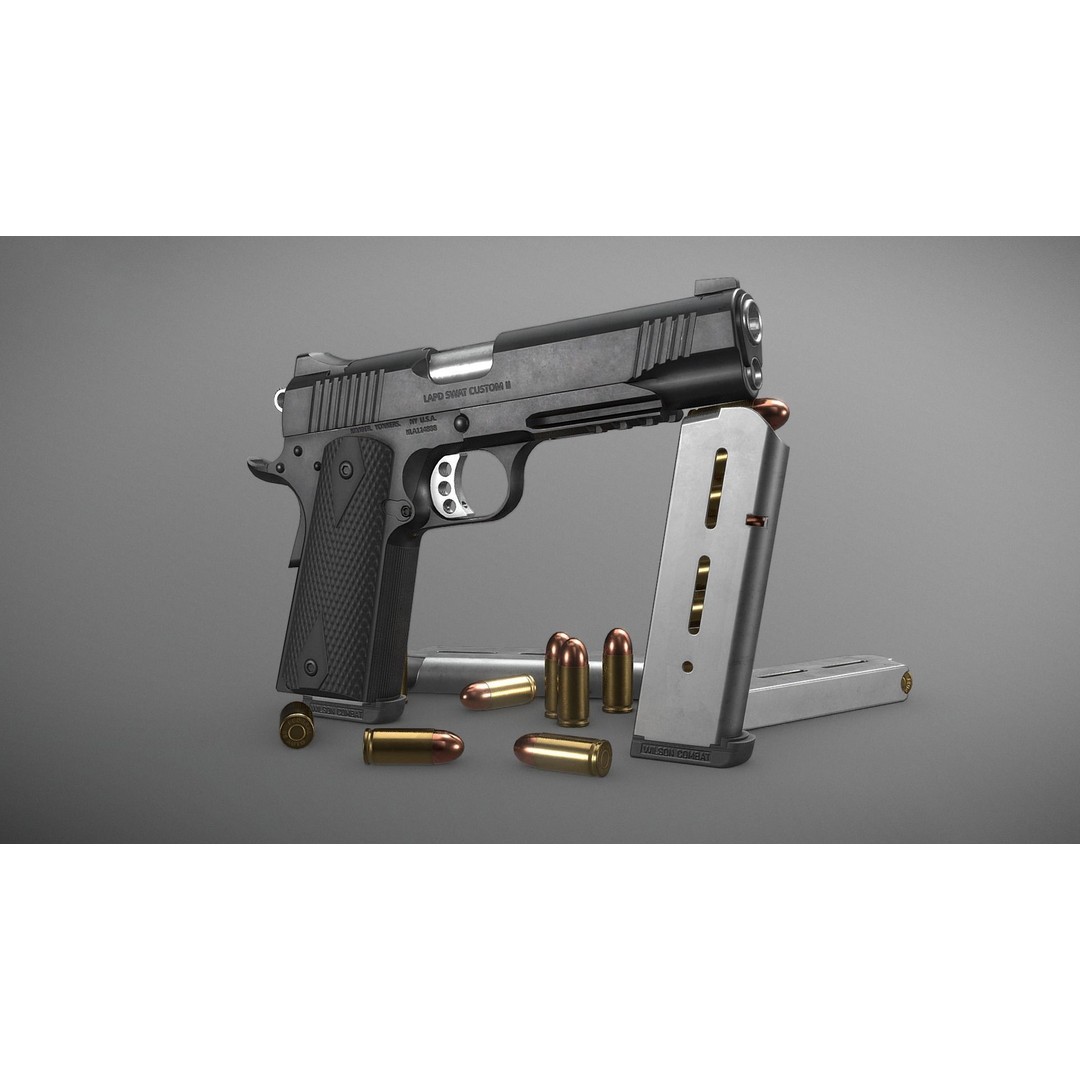 Kimber TLE/RL II 1911 3D Model – Low Poly Game Asset, FBX, PBR - View 5