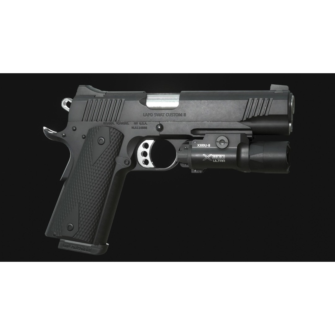 Kimber TLE/RL II 1911 3D Model – Low Poly Game Asset, FBX, PBR - View 6