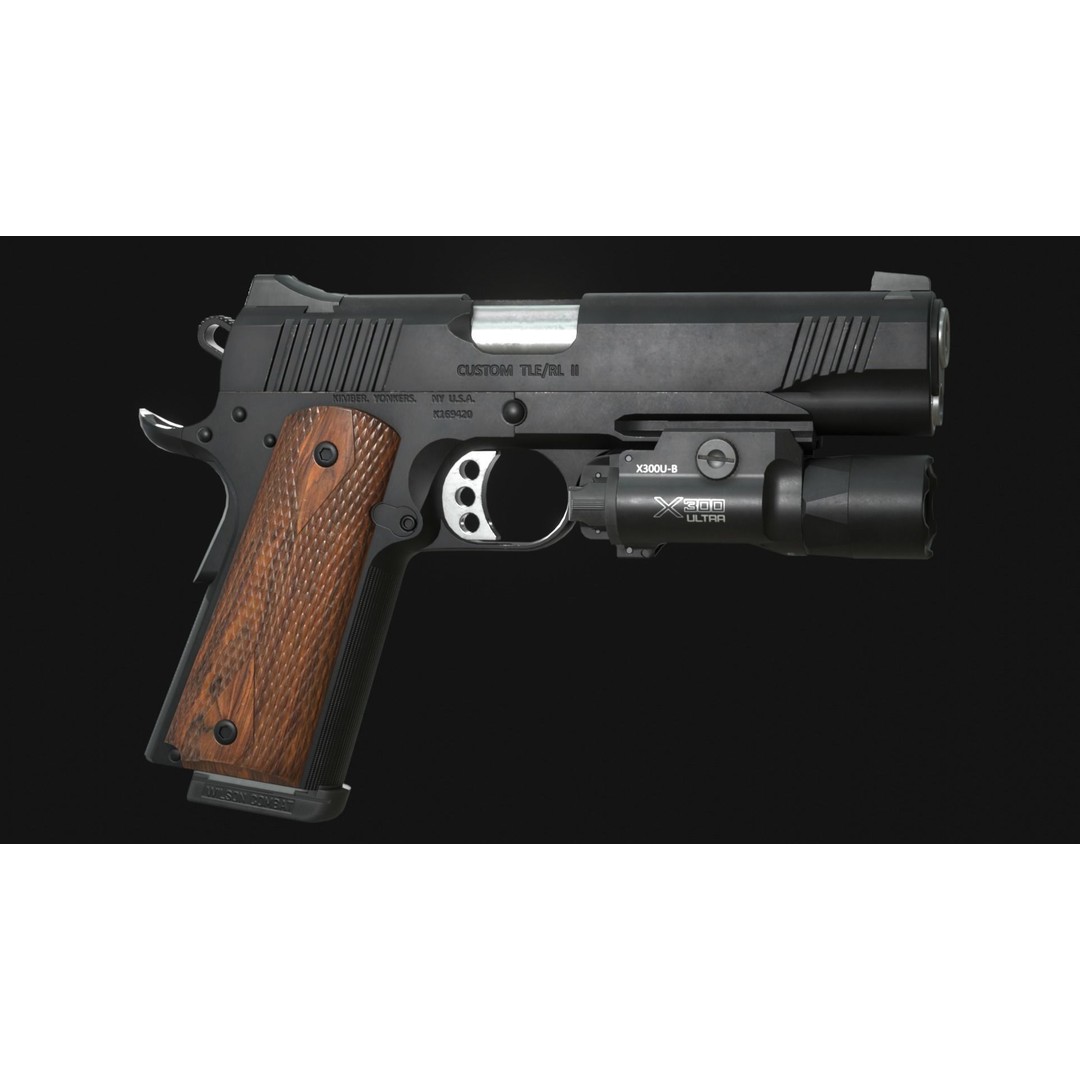 Kimber TLE/RL II 1911 3D Model – Low Poly Game Asset, FBX, PBR - View 7