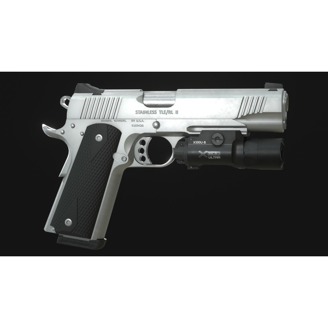 Kimber TLE/RL II 1911 3D Model – Low Poly Game Asset, FBX, PBR - View 8