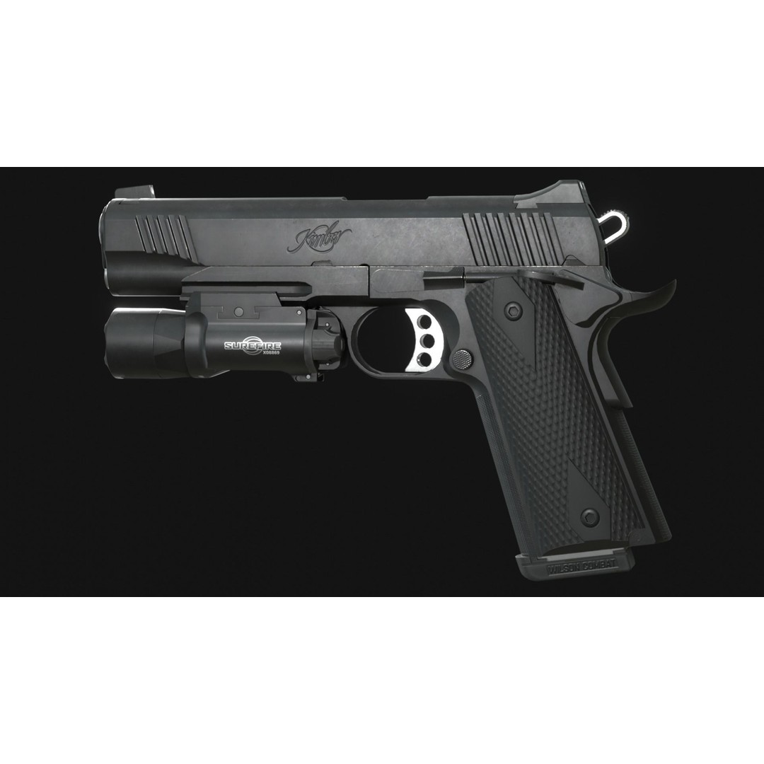 Kimber TLE/RL II 1911 3D Model – Low Poly Game Asset, FBX, PBR - View 9
