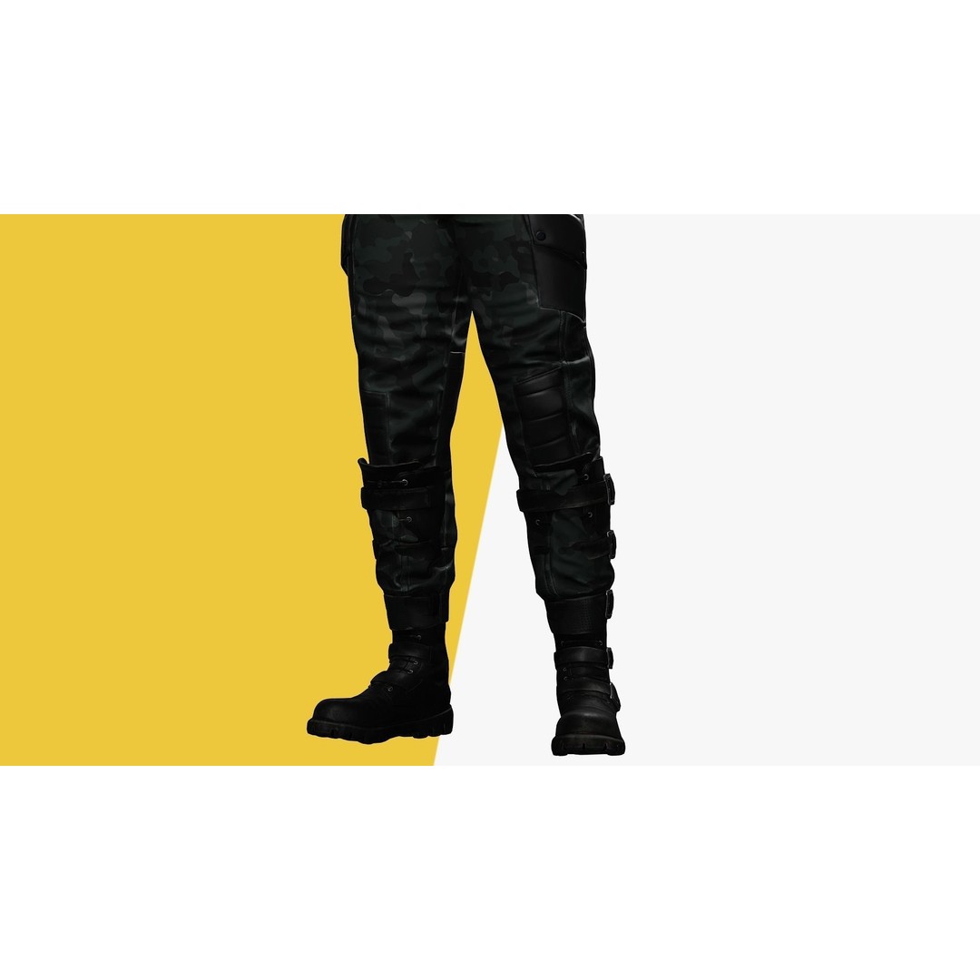 Rigged Outfit 3D Model – Low Poly Game Asset, FBX, PBR Textures - View 10