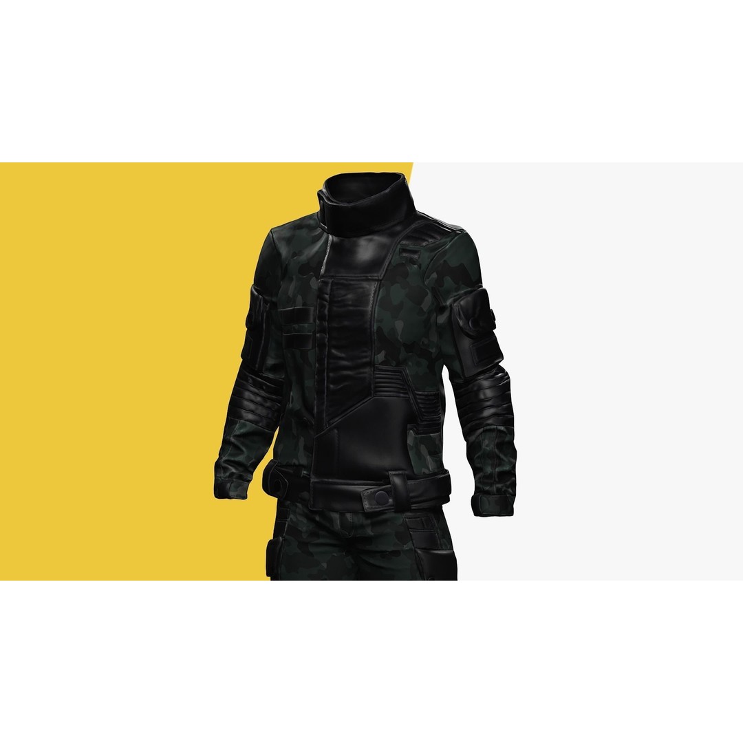 Rigged Outfit 3D Model – Low Poly Game Asset, FBX, PBR Textures - View 15