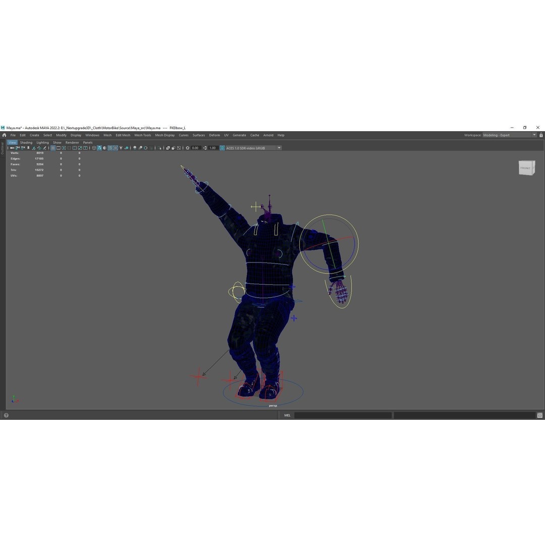 Rigged Outfit 3D Model – Low Poly Game Asset, FBX, PBR Textures - View 20
