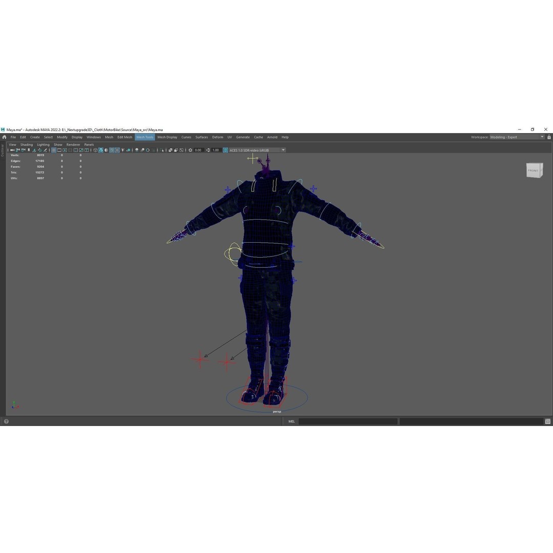 Rigged Outfit 3D Model – Low Poly Game Asset, FBX, PBR Textures - View 21
