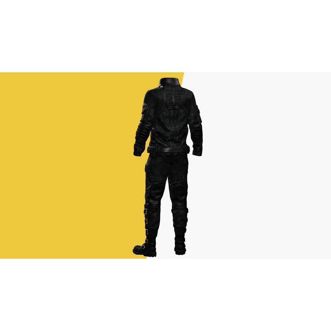 Rigged Outfit 3D Model – Low Poly Game Asset, FBX, PBR Textures - View 7