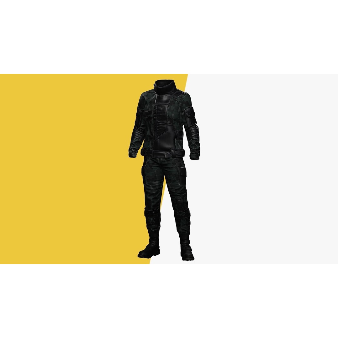 Rigged Outfit 3D Model – Low Poly Game Asset, FBX, PBR Textures - View 8