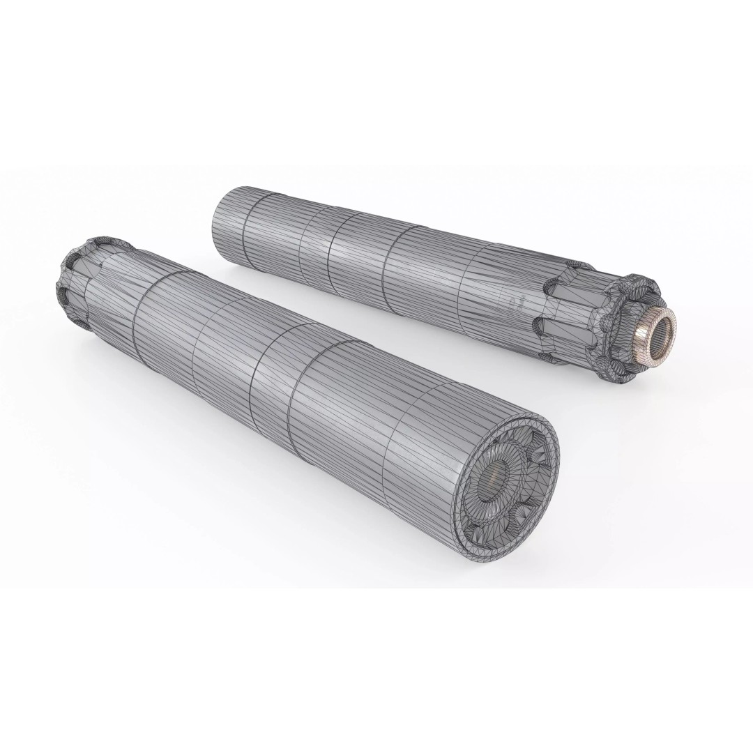 Rugged Suppressors Obsidian 9mm Handgun Suppressor 3D Model – Low Poly Game Asset, FBX - View 3
