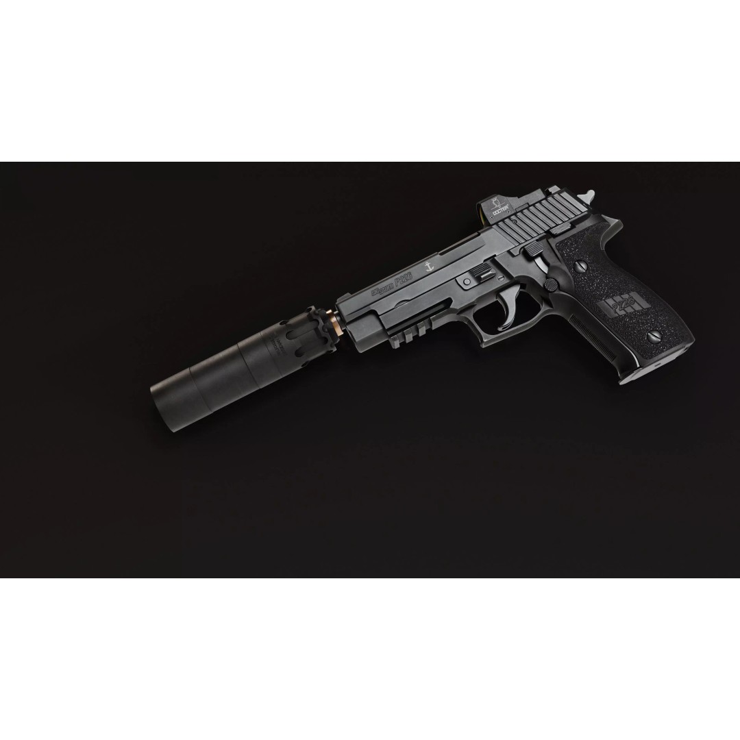 Rugged Suppressors Obsidian 9mm Handgun Suppressor 3D Model – Low Poly Game Asset, FBX - View 7