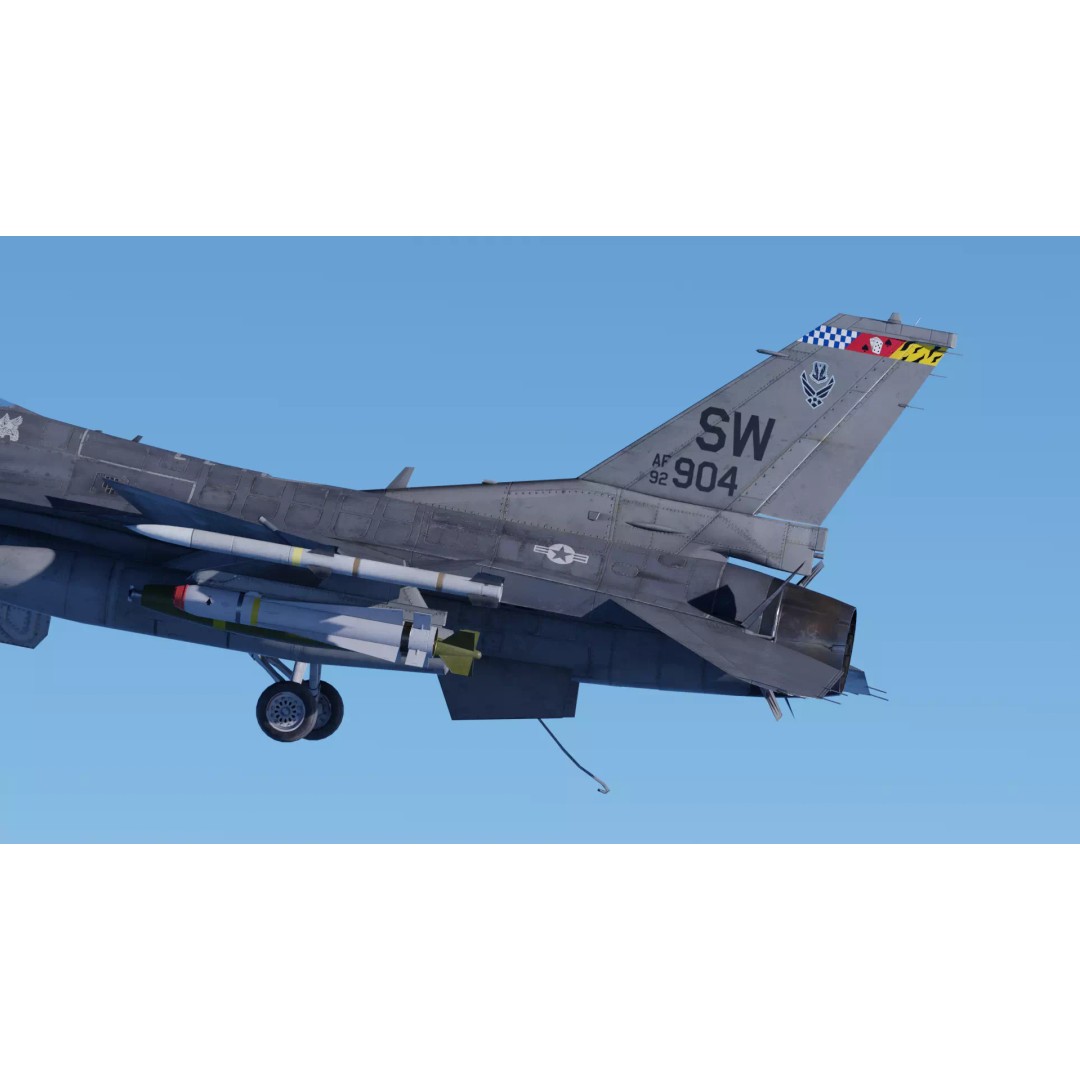 F-16C Fighting Falcon 3D Model – Low Poly Game Ready Rigged Aircraft - View 16