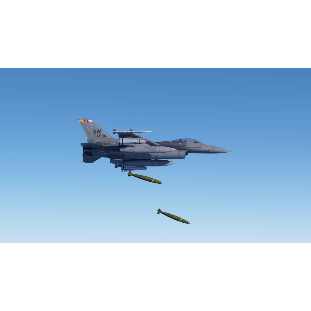 F-16C Fighting Falcon 3D Model – Low Poly Game Ready Rigged Aircraft - View 17
