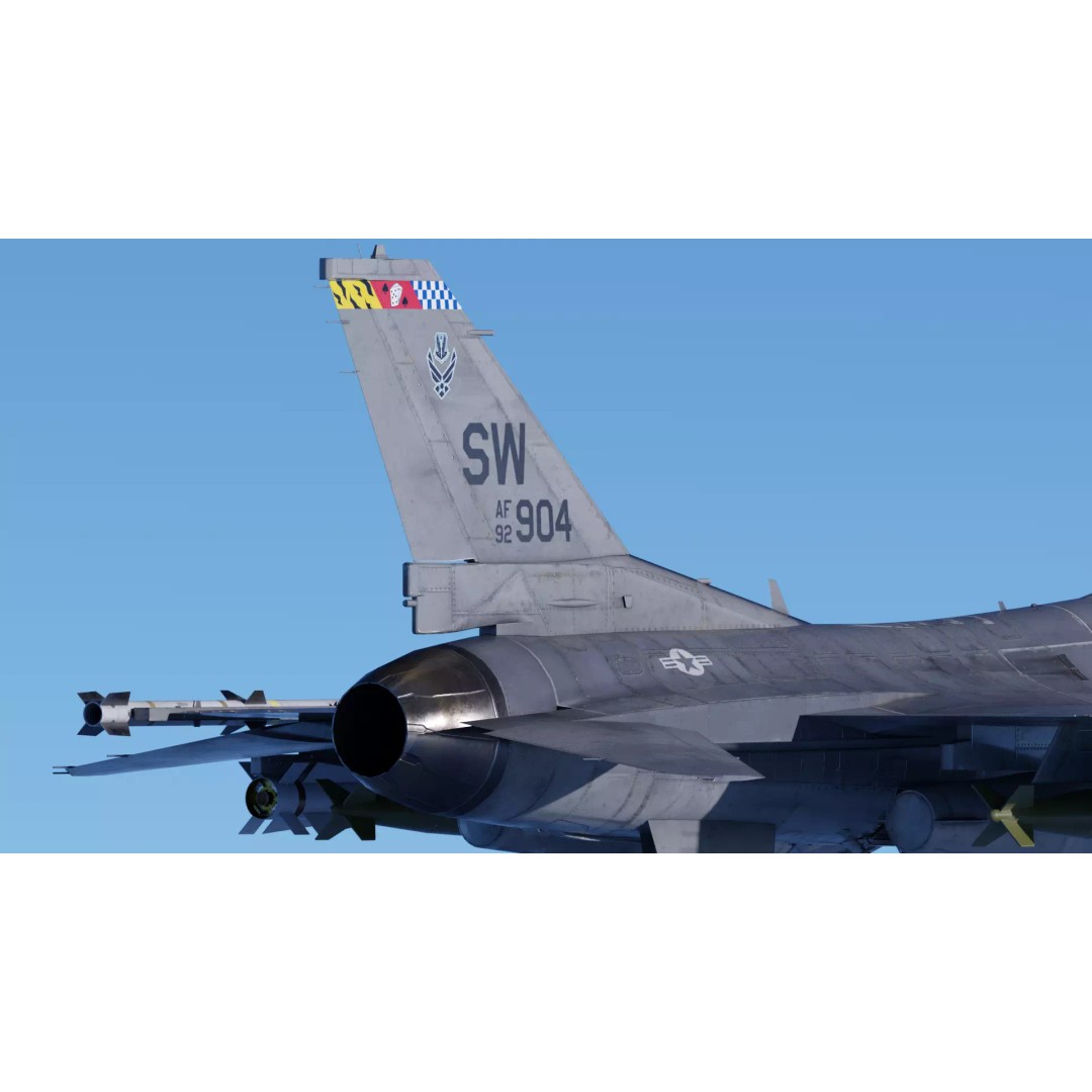 F-16C Fighting Falcon 3D Model – Low Poly Game Ready Rigged Aircraft - View 18