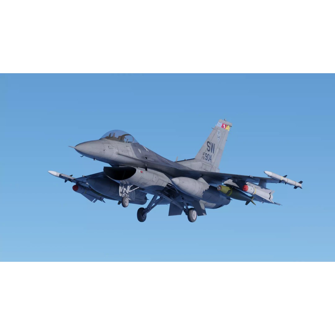 F-16C Fighting Falcon 3D Model – Low Poly Game Ready Rigged Aircraft - View 2