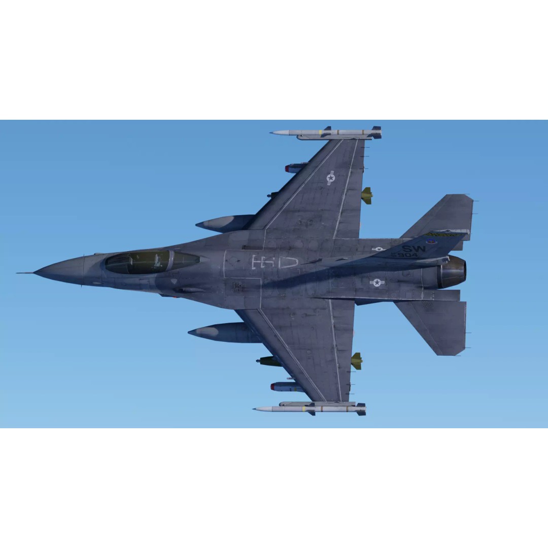 F-16C Fighting Falcon 3D Model – Low Poly Game Ready Rigged Aircraft - View 21