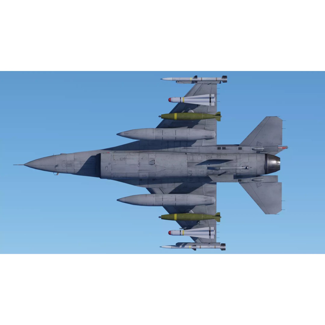 F-16C Fighting Falcon 3D Model – Low Poly Game Ready Rigged Aircraft - View 22