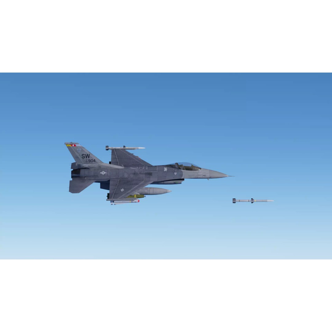 F-16C Fighting Falcon 3D Model – Low Poly Game Ready Rigged Aircraft - View 25