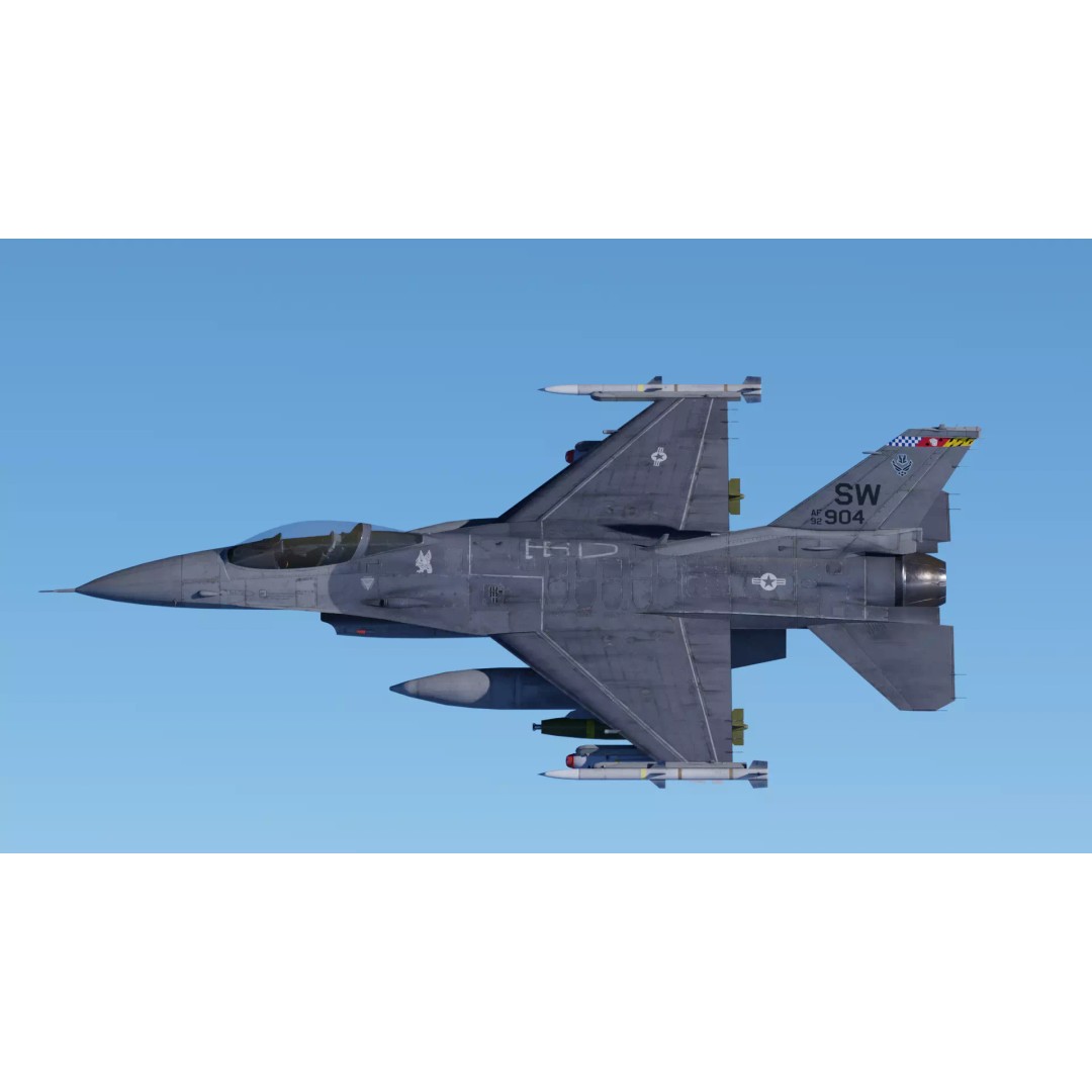 F-16C Fighting Falcon 3D Model – Low Poly Game Ready Rigged Aircraft - View 27