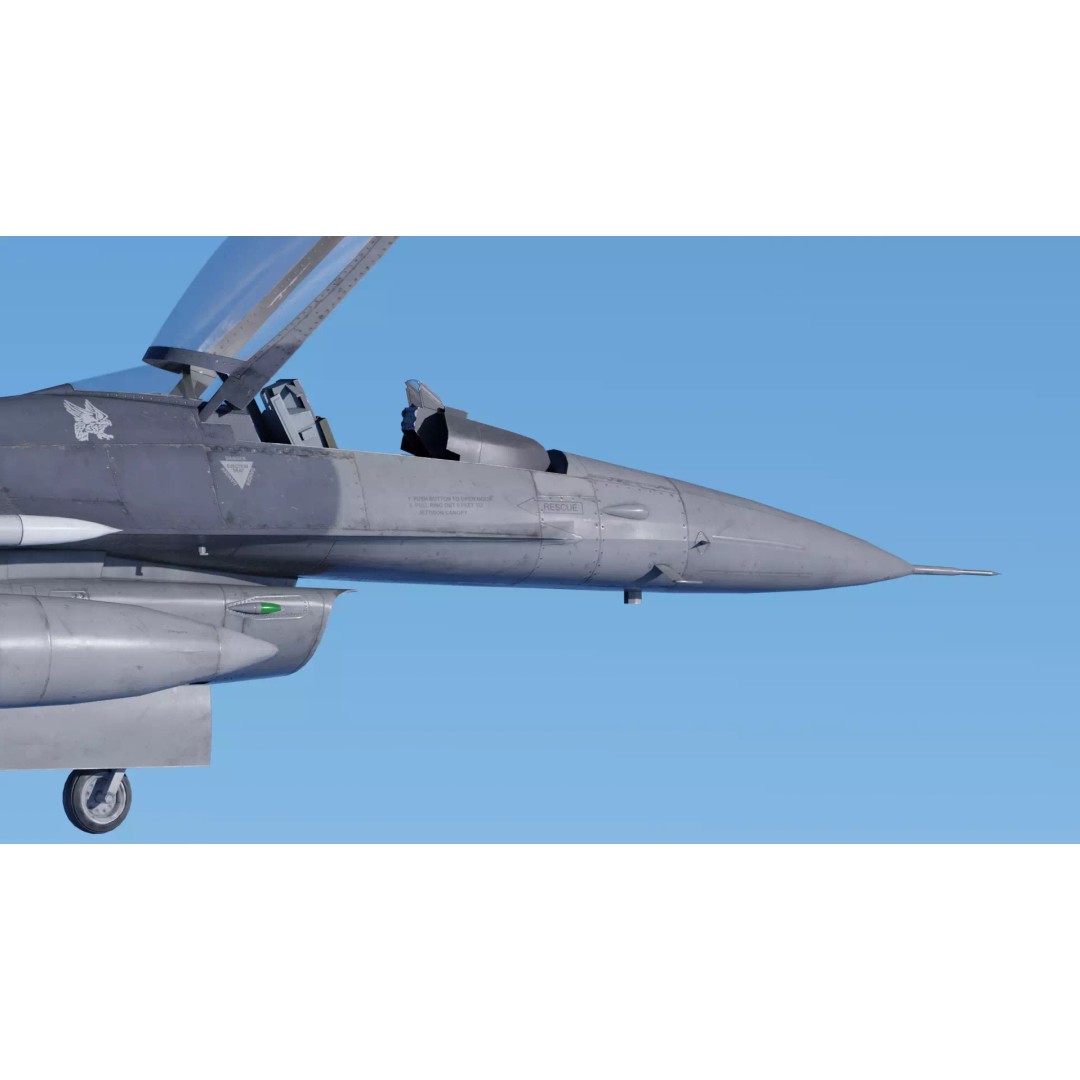 F-16C Fighting Falcon 3D Model – Low Poly Game Ready Rigged Aircraft - View 29