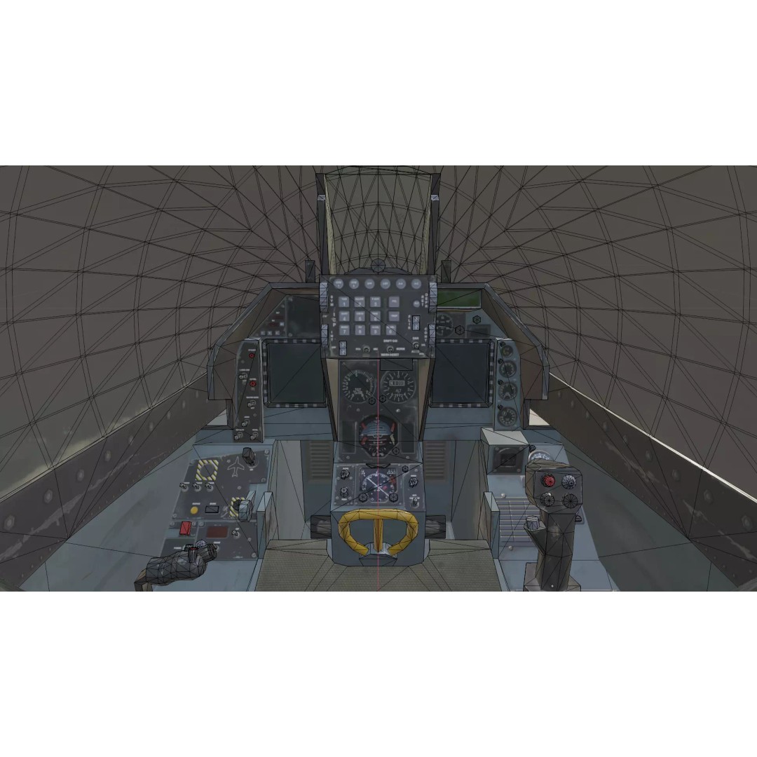 F-16C Fighting Falcon 3D Model – Low Poly Game Ready Rigged Aircraft - View 33