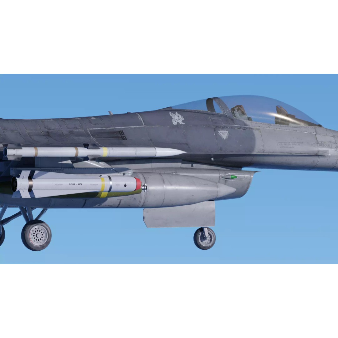F-16C Fighting Falcon 3D Model – Low Poly Game Ready Rigged Aircraft - View 4