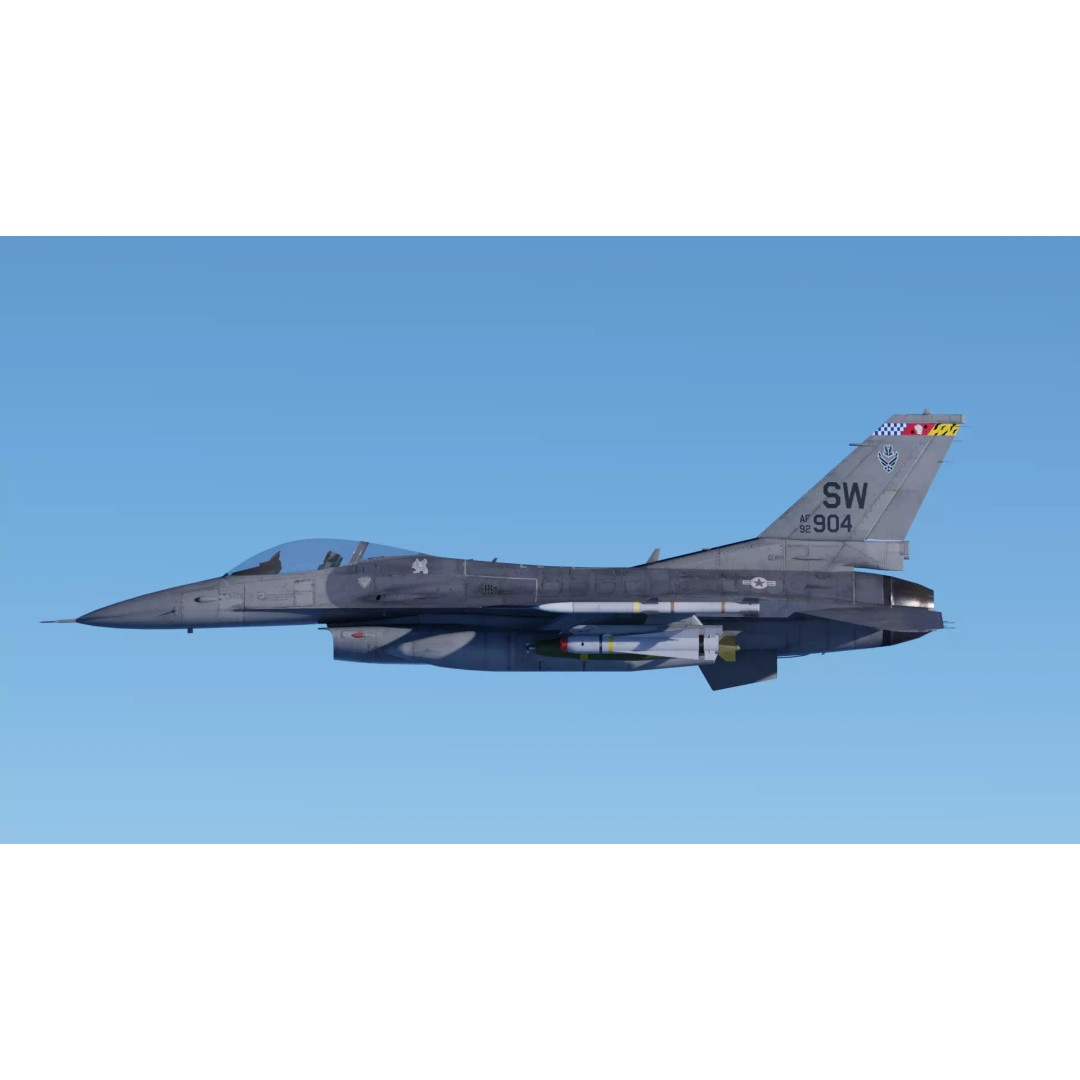 F-16C Fighting Falcon 3D Model – Low Poly Game Ready Rigged Aircraft - View 9