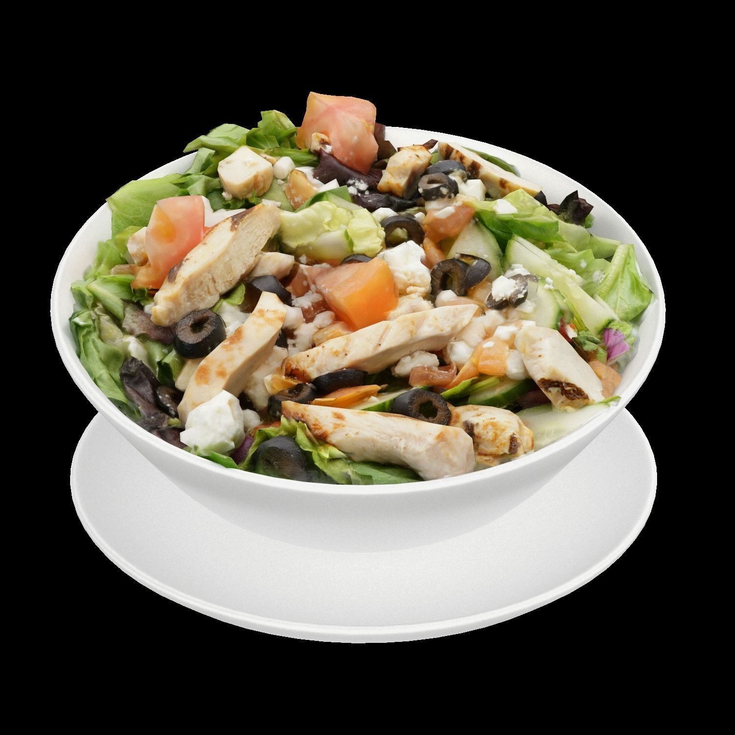 Greek Salad with Chicken - Low-Poly Game-Ready 3D Model - View 7