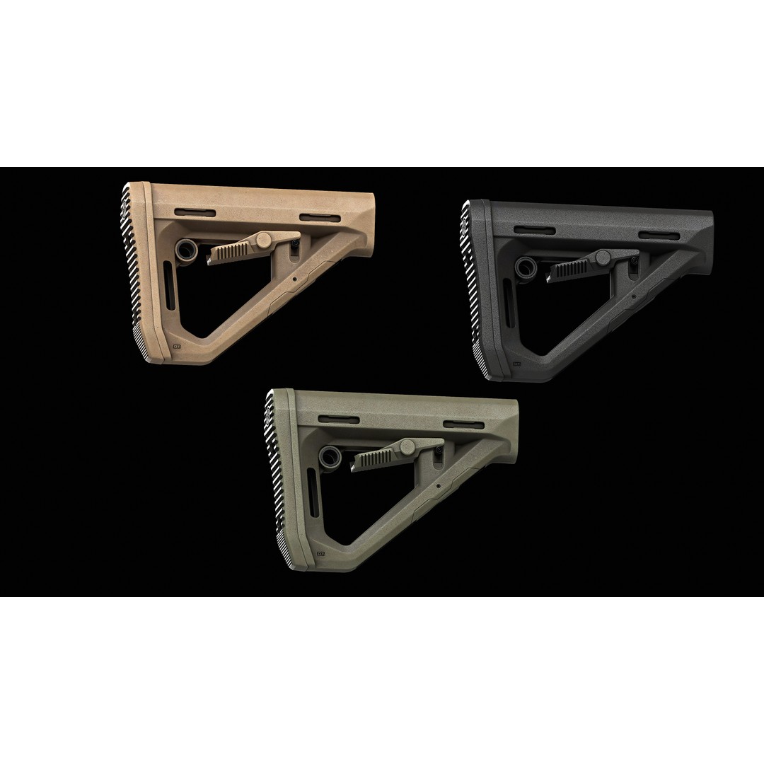 DT Carbine Stock 3D Model – Low-Poly Game-Ready Asset, FBX, OBJ - View 3