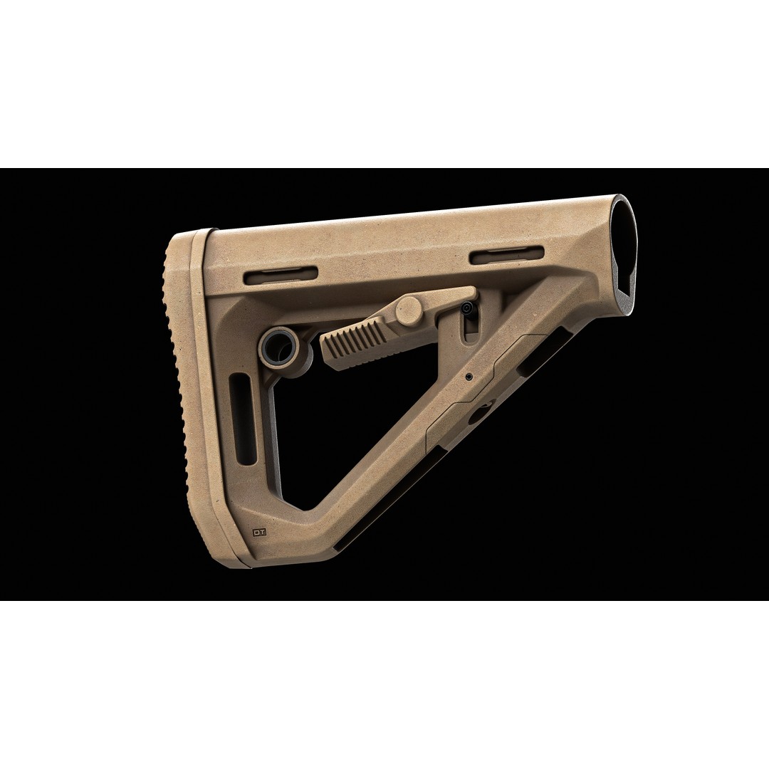 DT Carbine Stock 3D Model – Low-Poly Game-Ready Asset, FBX, OBJ - View 4