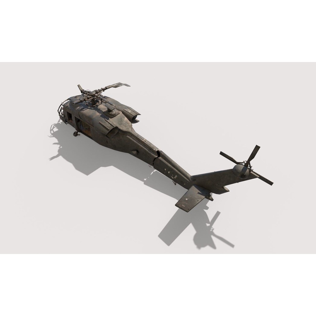 Abandoned Helicopter Crash 3D Model – Realistic PBR Asset, FBX, OBJ - View 15