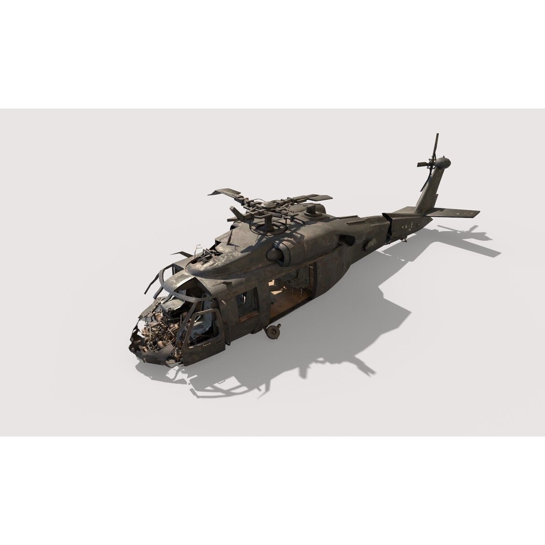 Abandoned Helicopter Crash 3D Model – Realistic PBR Asset, FBX, OBJ - View 17