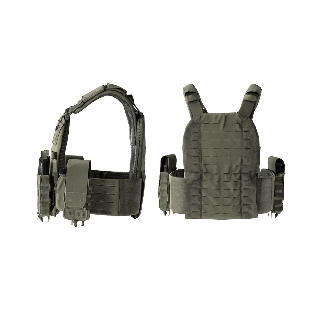 THOR NFM Plate Carrier 3D Model – Low Poly Tactical Gear, FBX - View 5
