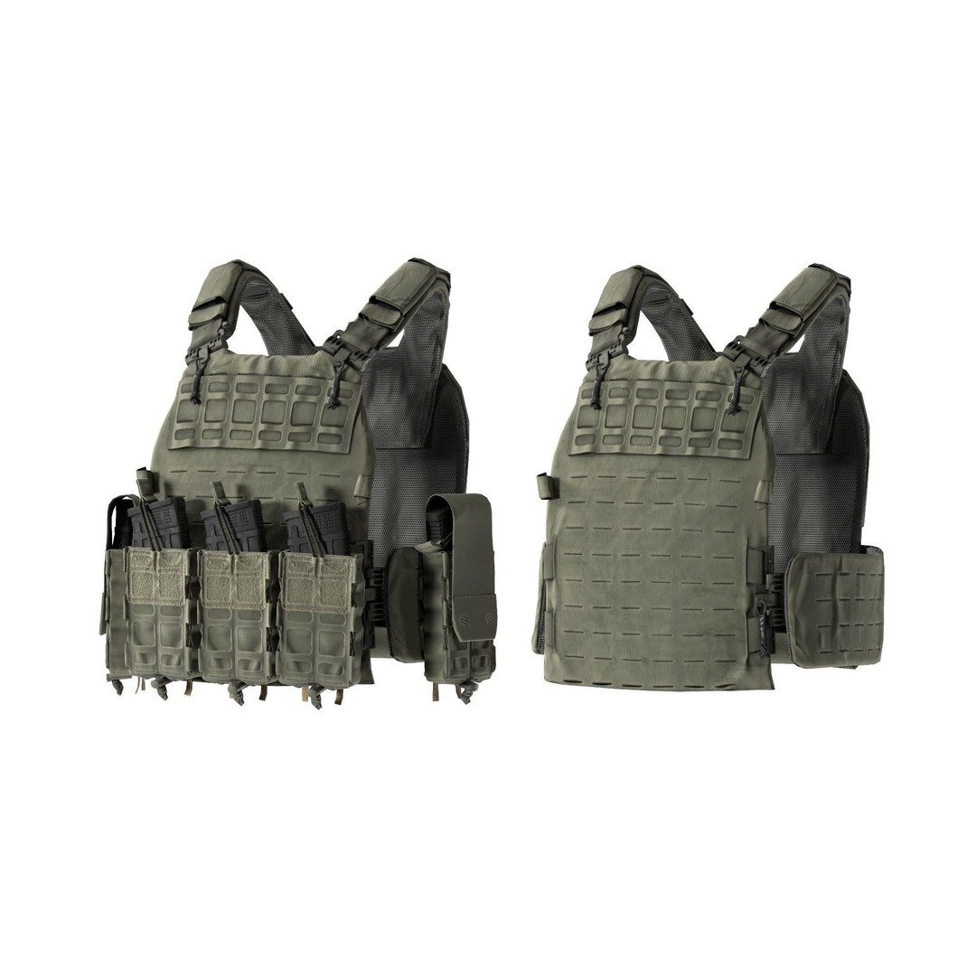 THOR NFM Plate Carrier 3D Model – Low Poly Tactical Gear, FBX - View 6