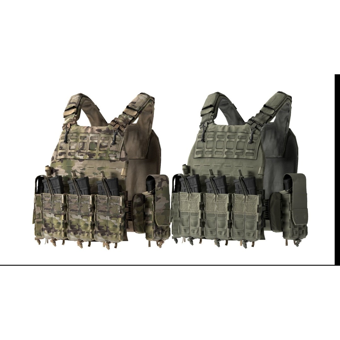 THOR NFM Plate Carrier 3D Model – Low Poly Tactical Gear, FBX - View 7