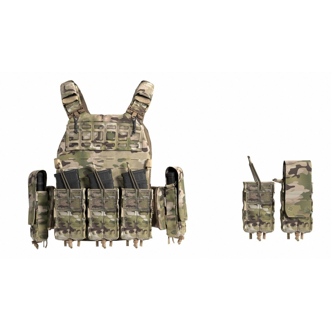 THOR NFM Plate Carrier 3D Model – Low Poly Tactical Gear, FBX - View 8