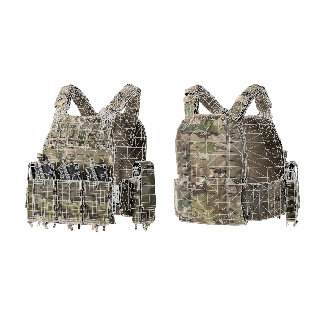 THOR NFM Plate Carrier 3D Model – Low Poly Tactical Gear, FBX - View 9
