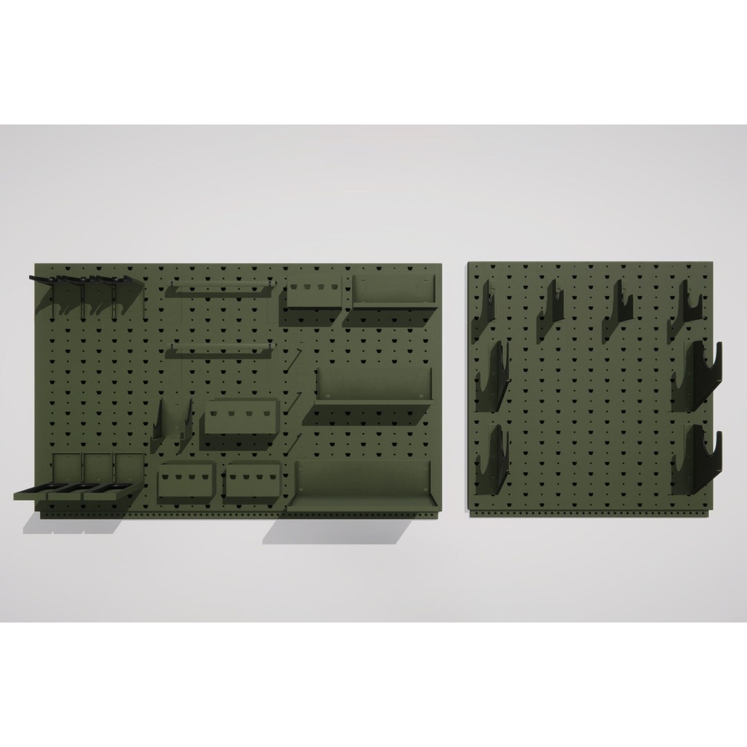Modular Weapon Rack Kit 3D Model – Low Poly Game Asset, FBX