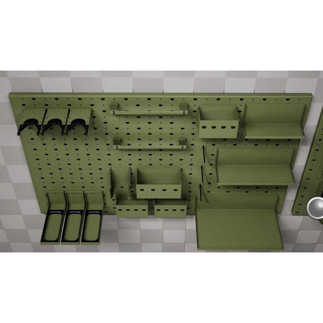 Modular Weapon Rack Kit 3D Model – Low Poly Game Asset, FBX - View 5