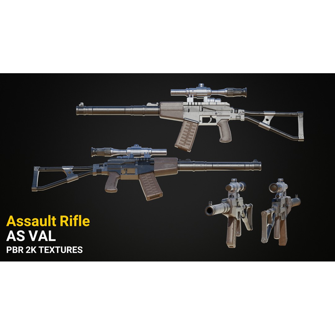 Military Gun Pack 3D Model – Low Poly Game-Ready Weapons, FBX & OBJ - View 11
