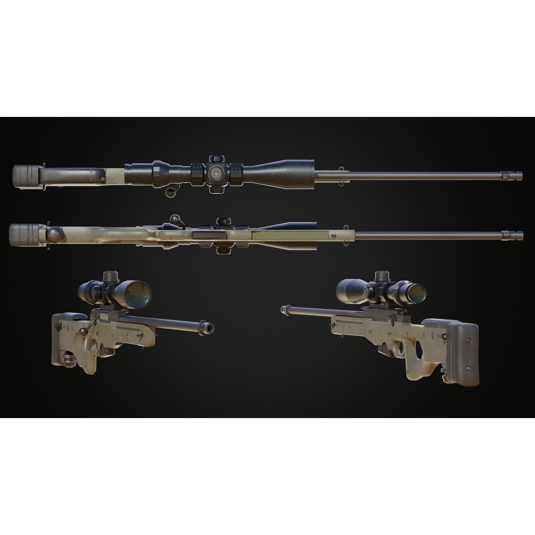 Military Gun Pack 3D Model – Low Poly Game-Ready Weapons, FBX & OBJ - View 17