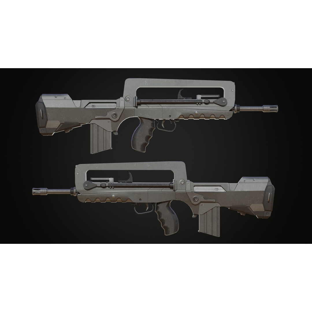Military Gun Pack 3D Model – Low Poly Game-Ready Weapons, FBX & OBJ - View 30