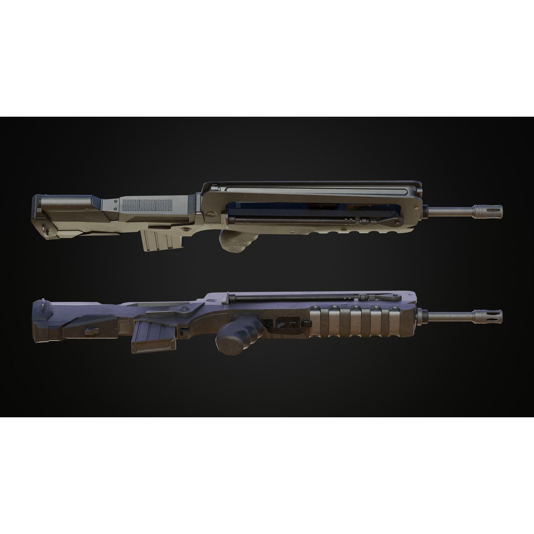 Military Gun Pack 3D Model – Low Poly Game-Ready Weapons, FBX & OBJ - View 31
