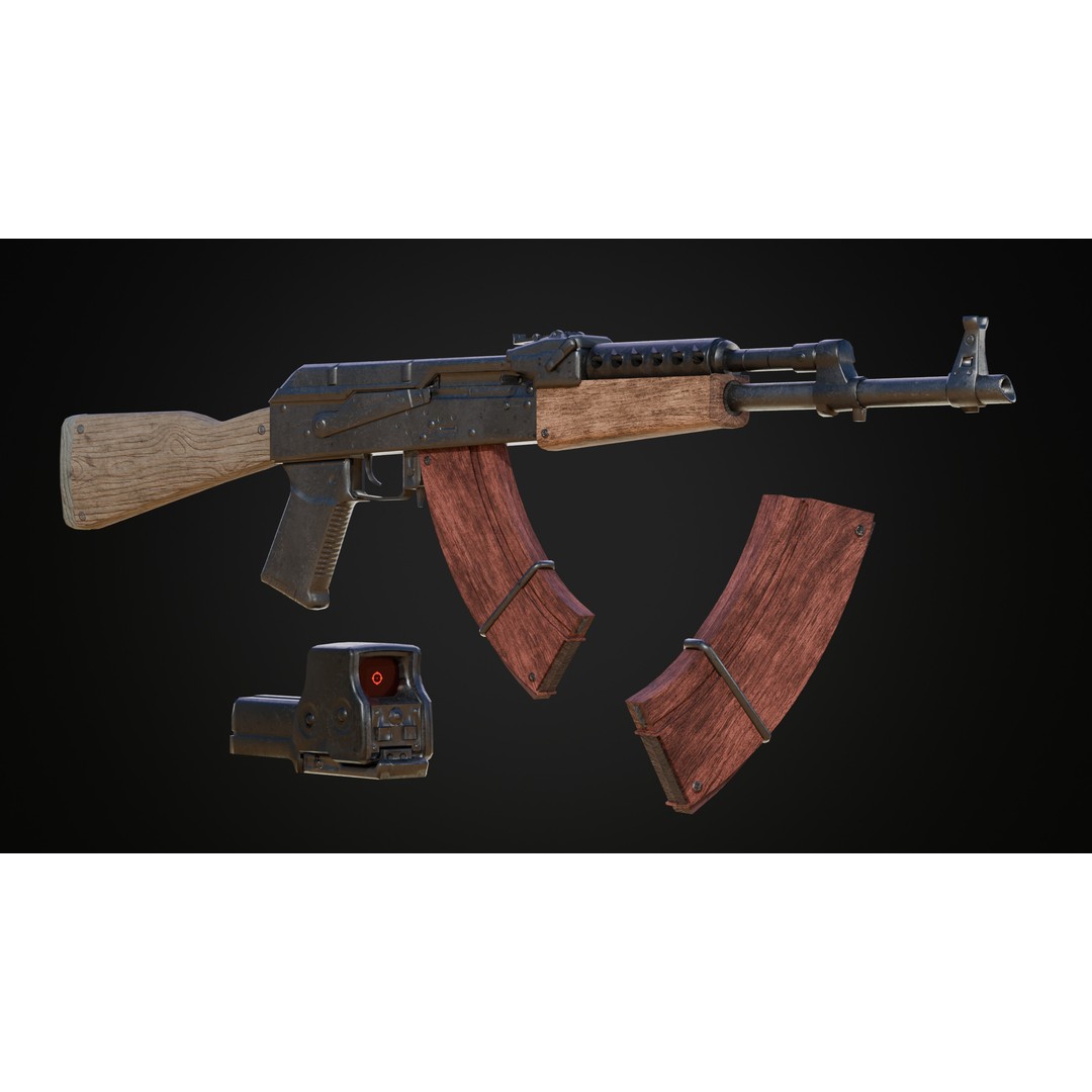 Military Gun Pack 3D Model – Low Poly Game-Ready Weapons, FBX & OBJ - View 32