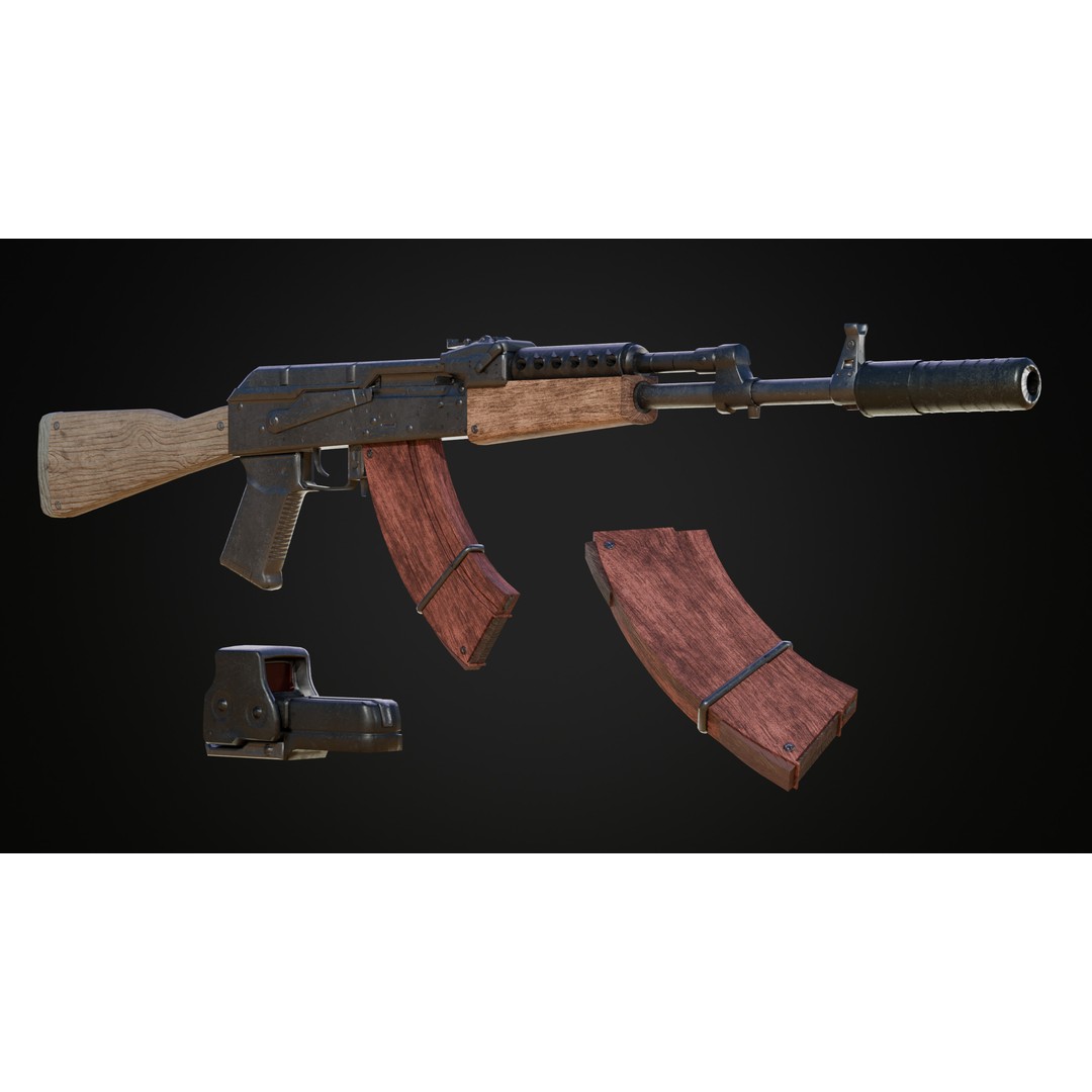Military Gun Pack 3D Model – Low Poly Game-Ready Weapons, FBX & OBJ - View 34