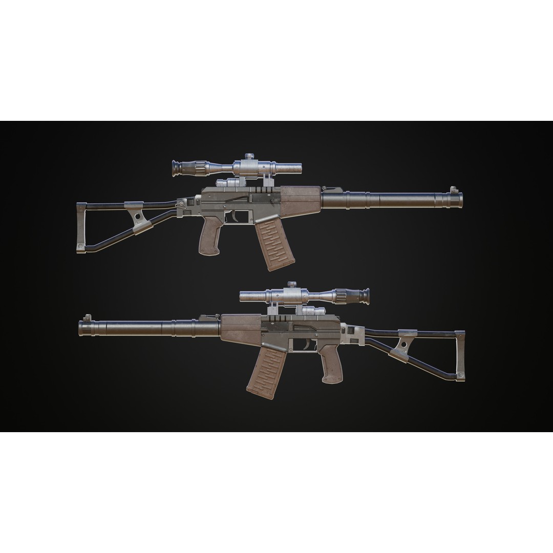 Military Gun Pack 3D Model – Low Poly Game-Ready Weapons, FBX & OBJ - View 45